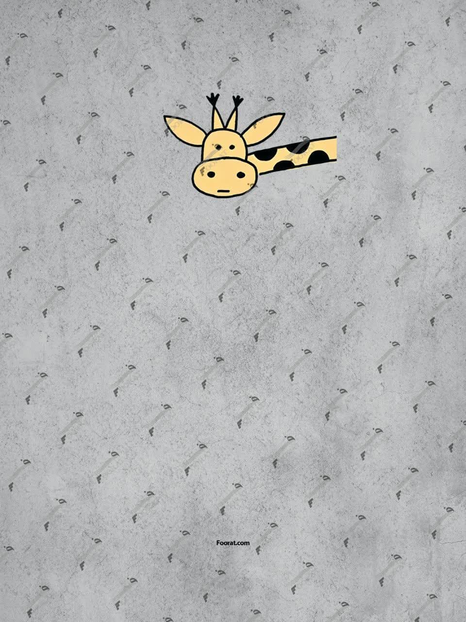 Yellow spotted giraffe neck design on a grey faux leather earphone case